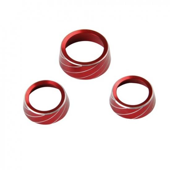 Red Aluminum Air Conditioner CD Button Knob Ring Cover Trim for Dodge Charger