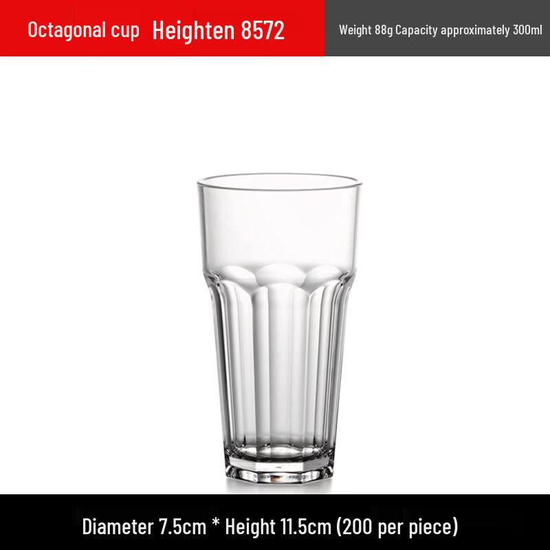 

Elevated PC Transparent Octagonal Beer Mugs - 20 Pack