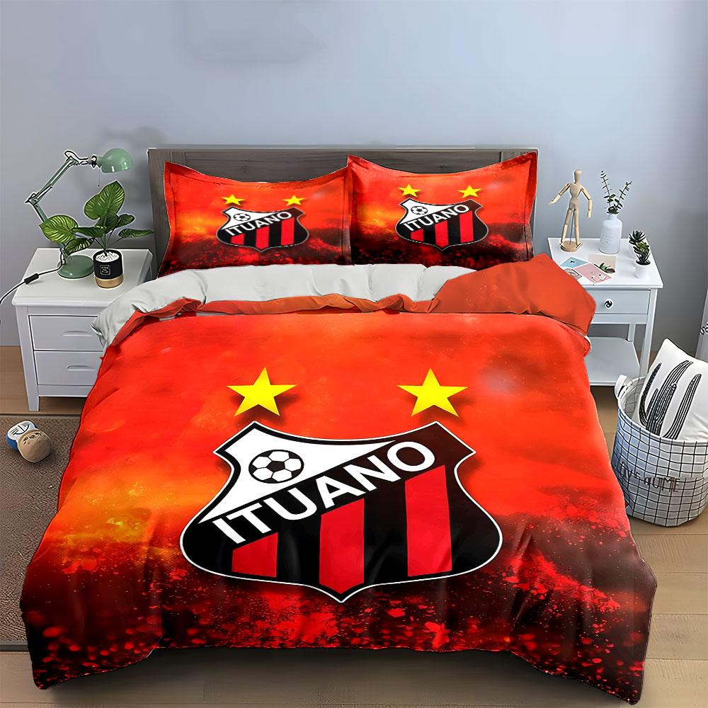 Ituano Soccer Logo Bedding Duvet Cover Set Duvet Cover Pillowcases  (1*Duvet Cover 2*Pillowcases, Without Duvet Insert)
