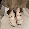Fashion Fashion Flat Shoes Spring New Round Head Shallow Mouth Glitter Line with Soft Sole Anti-slip Wear-resistant Single Shoes