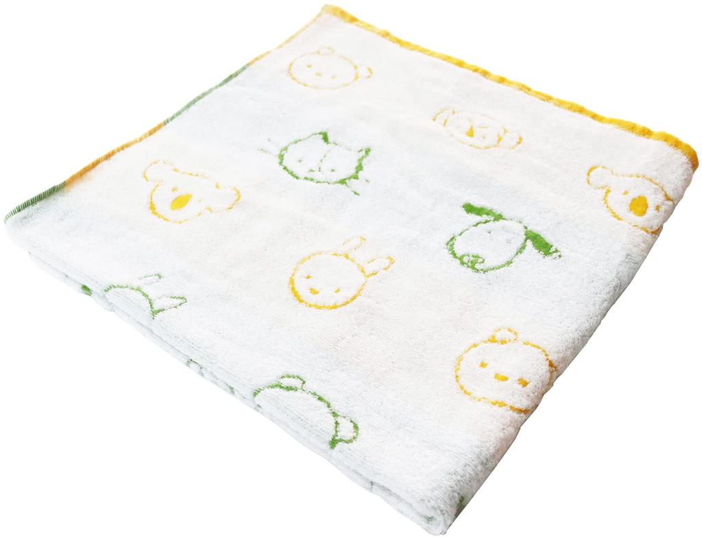 Seigan Swaddle Baby Japanese Pure Cotton Baby Pile Gauze Towel Yellow 70 x 70cm Colorful Animal YE Approx. ACCA-250