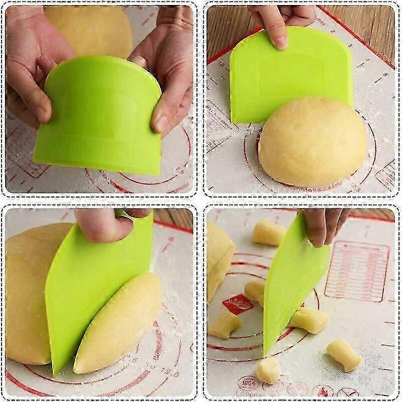 Set of 4 Plastic Dough Scraper Horn Pastry Dough Cutter for Pastry Bread 1NprE6