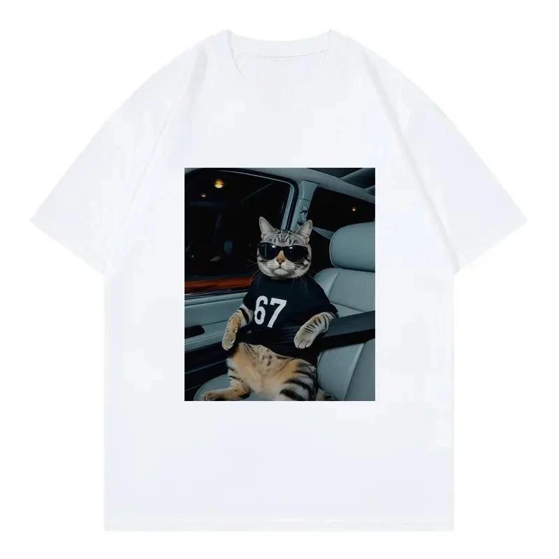 

Cool Cat Funny Meme Graphic Printed T Shirts WOMEN Clothing Fashion Tshirt Summer Casual Short Sleeve WOMEN Clothing Versatile 4XL