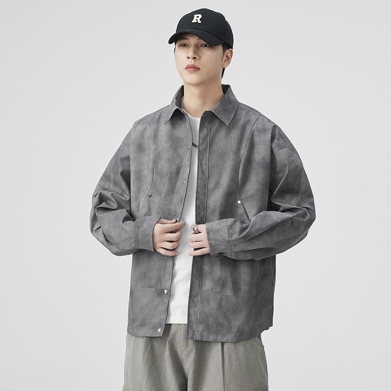 Workwear Jacket Men's Lapel Jacket Coach Clothing Autumn and Winter New Loose Leisure Sports Retro