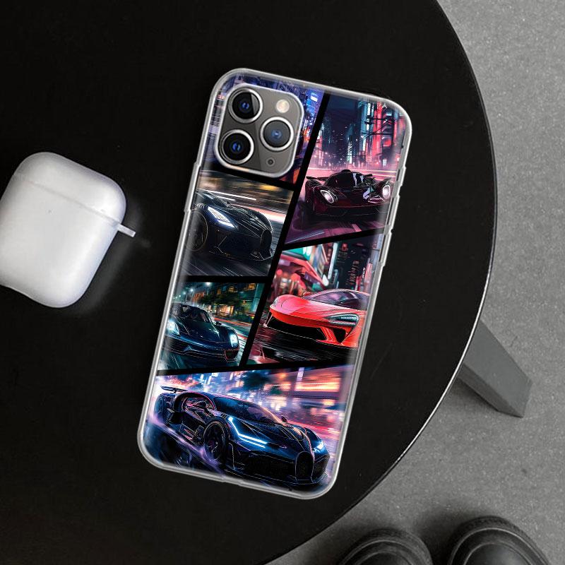 Cool Male Men Sports Cars Phone Case Cover for iPhone 11 12 13 Mini 14 15 Plus 16 Pro Max 17 Air 7 8 + SE Art Customized Fundas