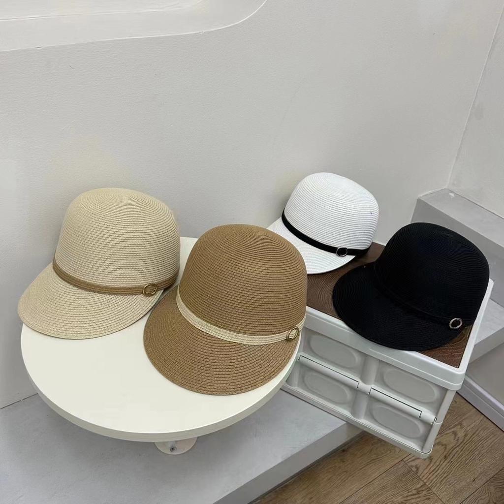 Straw hat women's summer sun protection shows their face, small straw baseball cap, UV protection sunshade, equestrian hat, face cover cap