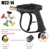 High Pressure Washer Gun, Short Pressure Washer Gun Handle with 5 Pressure Washer Nozzle Car Pressure Washer Gun Kit