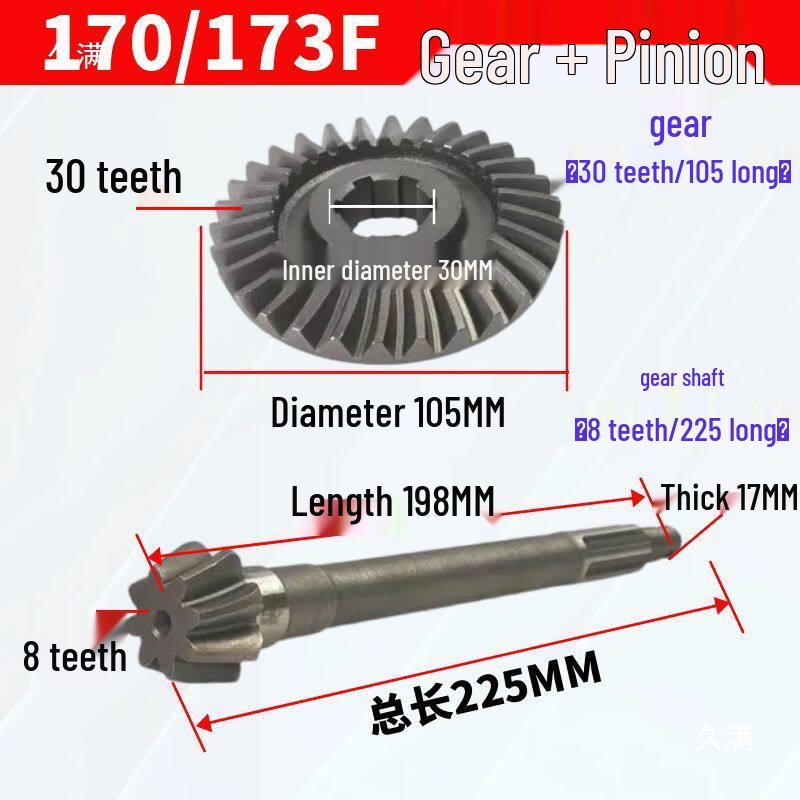 Micro-Tiller Bevel Gear Accessories for Models 173F-192F