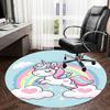 1PC Unicorn Rainbow Non-Slip Floor Round Carpet, Office, Family, Bedroom, Large Area Rug Indoor Rugs,  Durable Polyester-Z0402