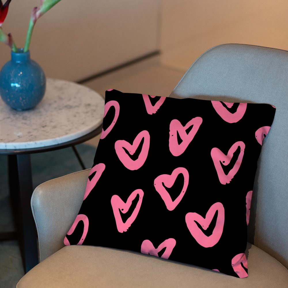 Fashion Love Heart Cushion Cover 2-in-1 Reversible Plush Pillow Cover | Car/Sofa/Bed | Perfect Gift