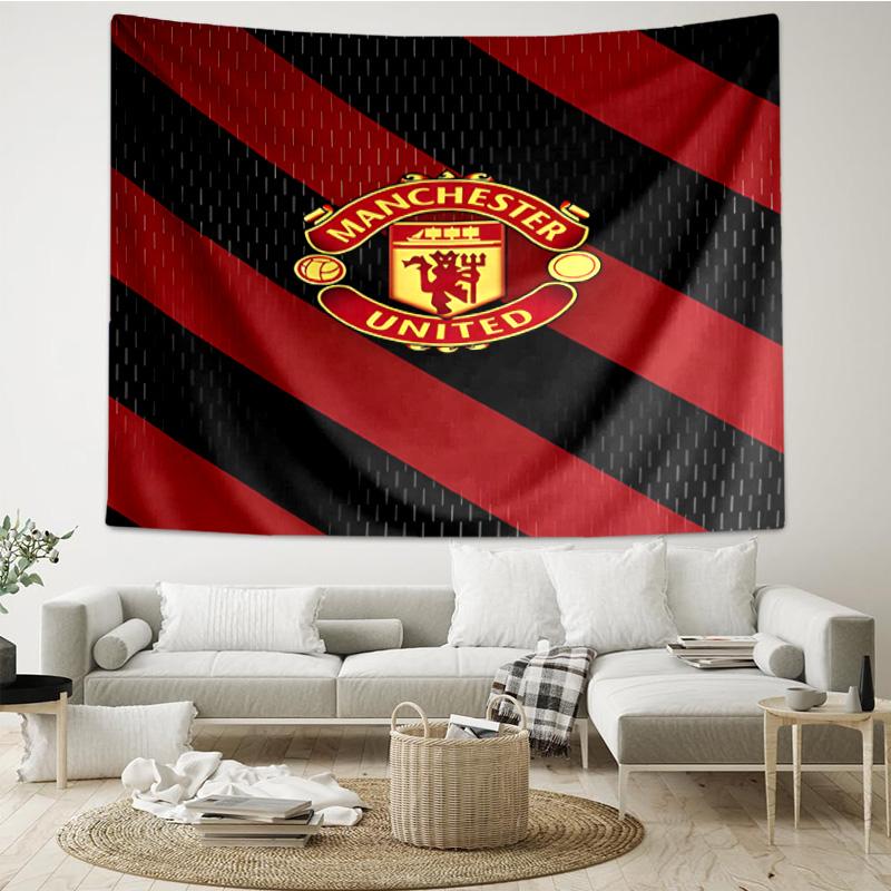 Manchester United Crest Printed Tapestry, for Bedroom,Livingroom, dormitory, Large Wall Decor, Fabric Decor Fan Birthday Gifts