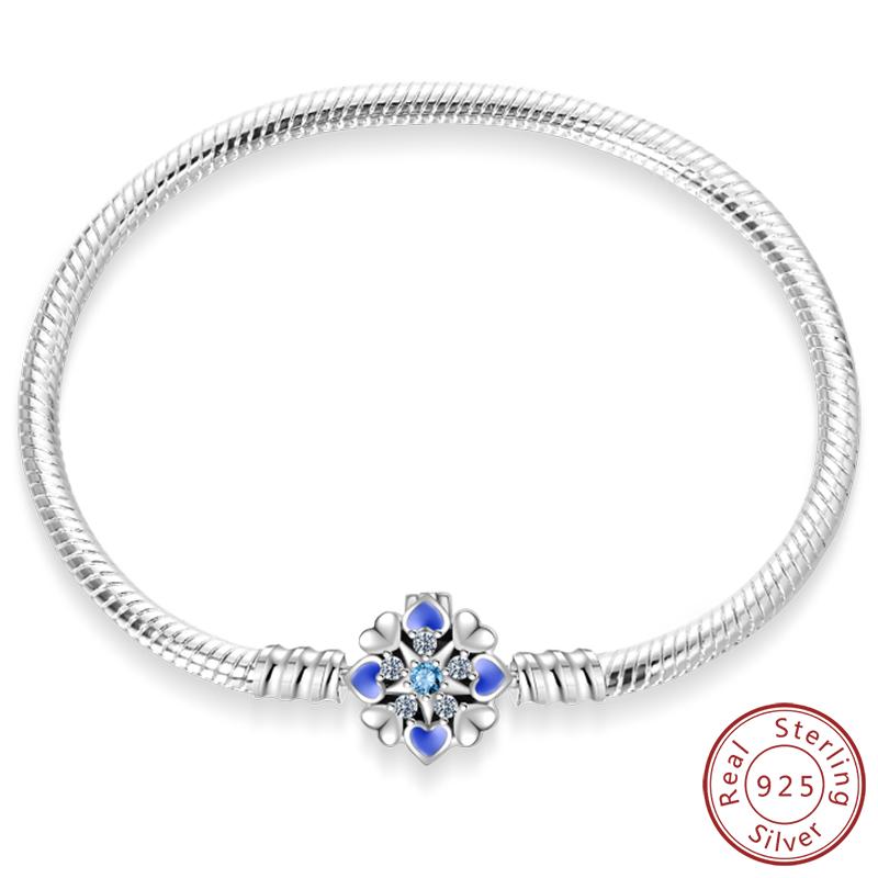 Real 925 Sterling Silver 17-20CM Butterfly Pet Ocean Starry Sky Original Bracelet Fit for Wedding Fine Jewelry DIY Making
