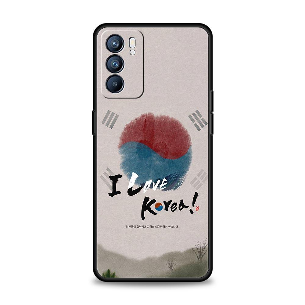 Korean Letter Phone Case For Oppo Reno14 Reno13 Reno12 11 F 10 Find X5 X9 Pro A54 5G A53 A9 A16 A78 4G A80 A98 Cover