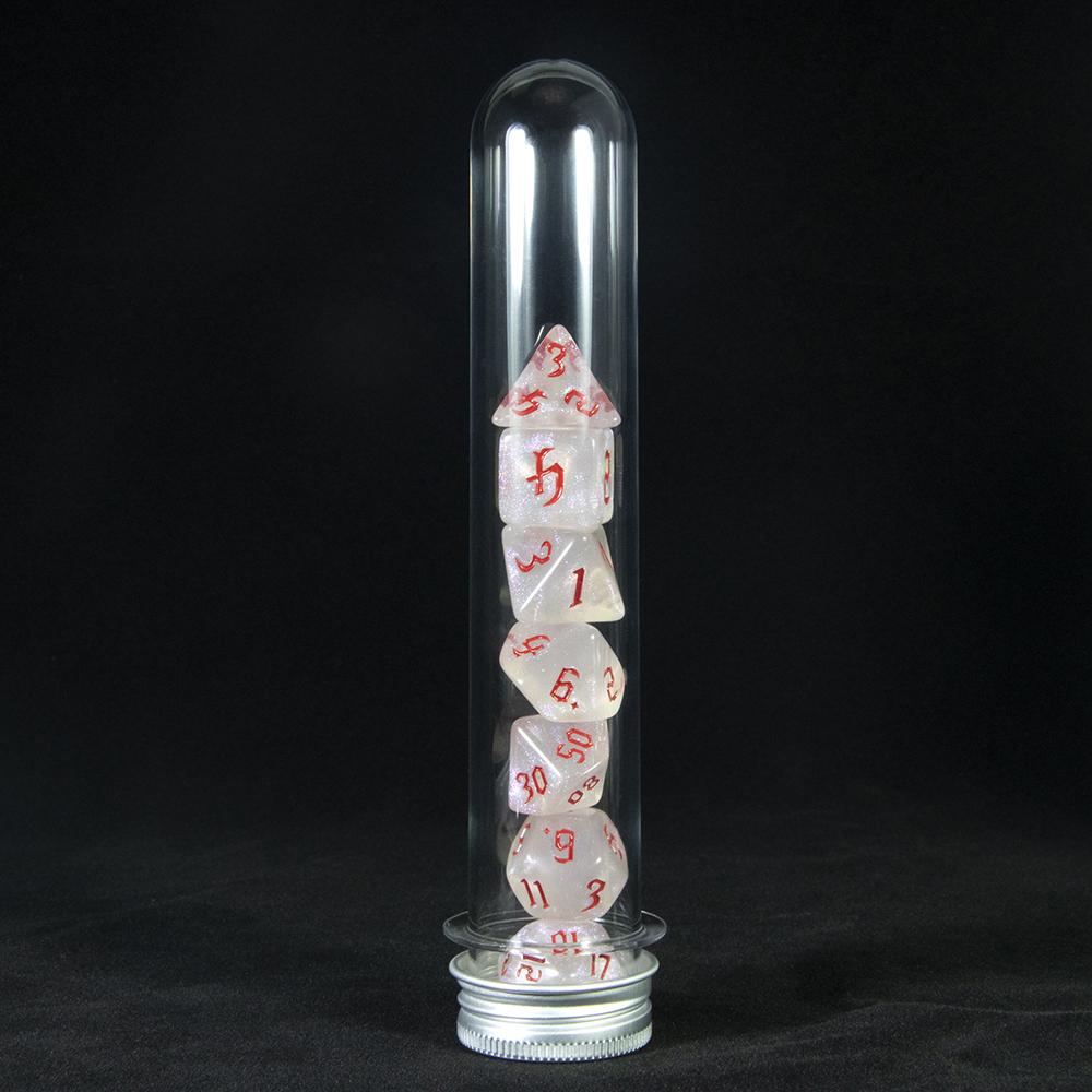 RPG Dice Set 7pcs DND Game Polyhedral D&D Dice with Tube for Role Playing Game Board Game Math Teaching