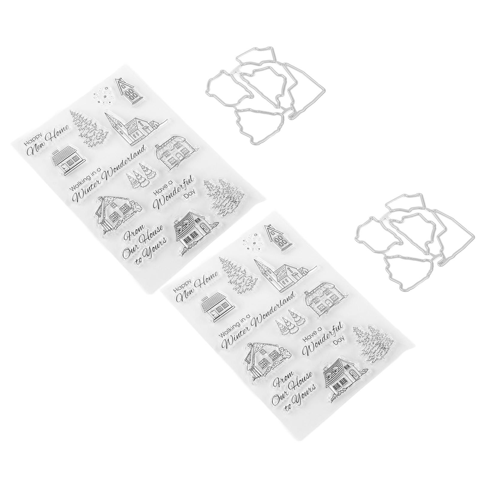 

2Pcs Clear Stamps Clear Imprint Recycle Use Easily Unique Shape Various Styles DIY Transparent Stamps for Album Crafts