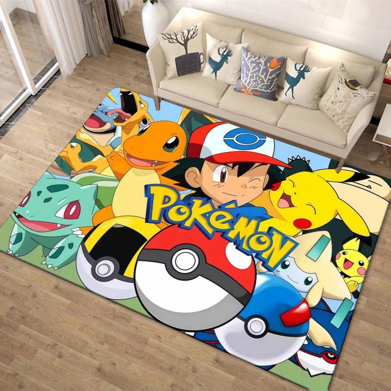 Pikachu Anime-Pokemon Carpet Rug for Living Room Bedroom Home Sofa Decoration,Kids play Non-slip Floor Mat