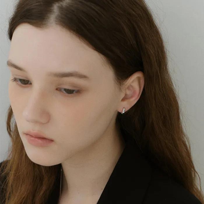 [Silver 925] Melting Wavy One-touch Earrings