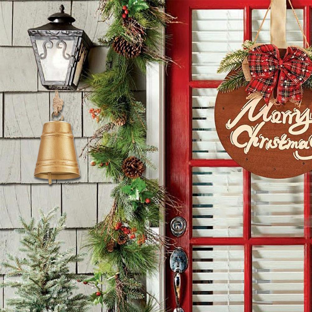 Multifunction Retro Bronze Jingle Hemp Rope Bells Christmas Ornaments Gift Wrap Loud Sound DIY Holiday Crafts Ornament