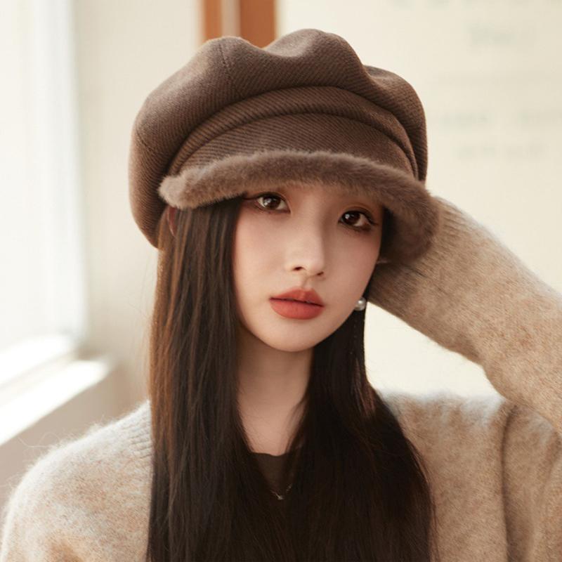 

Женская зимняя бархатная кепка Newsboy, берет, козырек, кепка-каска