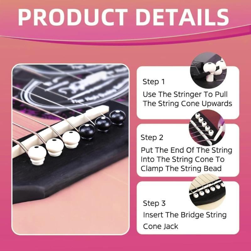 Durability ABS Material Acoustic Guitar Bridge Pins With Improved Vibration Transfer For Clear Tones