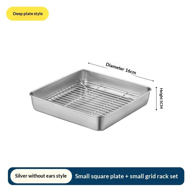 Rust Resistant Stainless Steel Baking Pan with Wire Rack Oven Safe Baking Tray for Cookie Cake Baking BBQ Home Kitchen