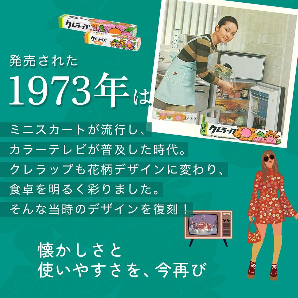 Reprinted Retro Cle Wrap Mini 50m x 3 rolls Bonus Freezer Bag +