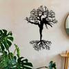 Metal Tree Wall Art Woman Sculpture 11.81 inch Indoor Outdoor Farmhouse Home Decor Living Room Office Patio Balcony Intricate Branch Design