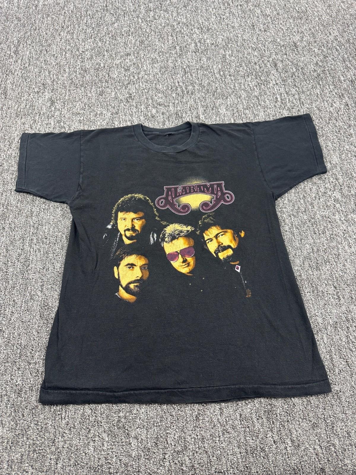Vtg Alabama Band Shirt Men Medium Black 1992 Country Music Tour Made In USA 90s Unisex T-Shirt L