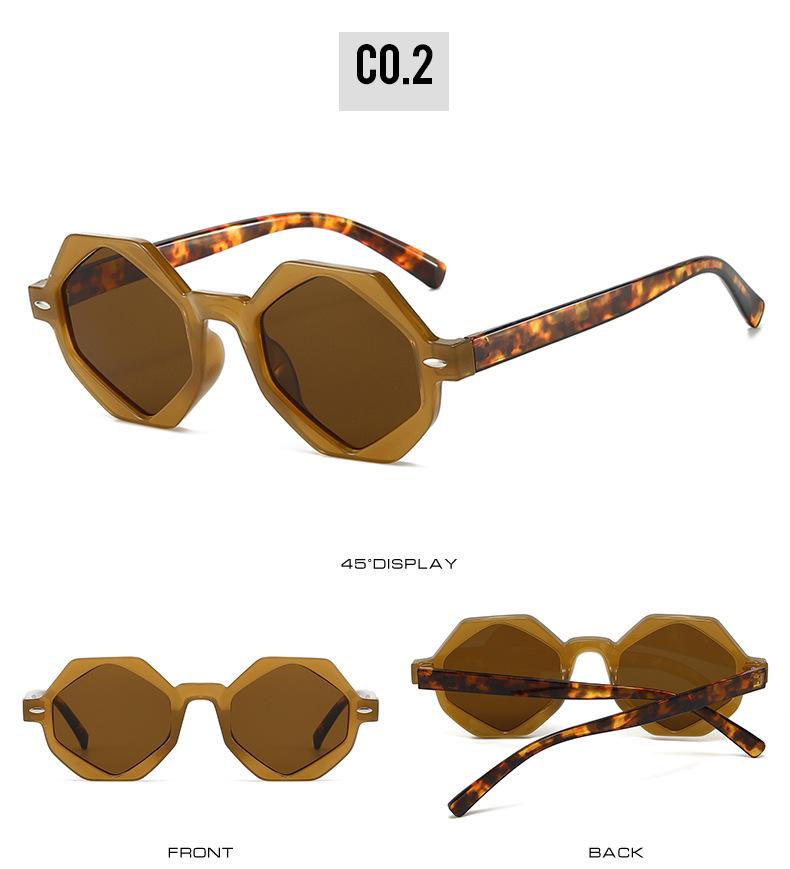 Polygon Sunglasses: European-American Angled Fashion, Color-Block, Casual Women's Style