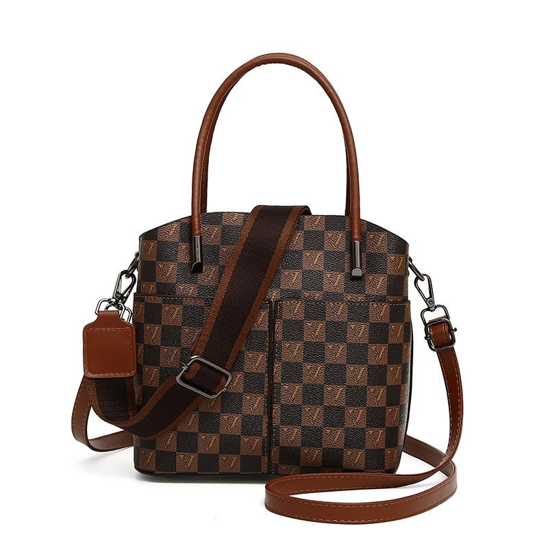 

Женская сумка премиум новая большая сумка сумка-ведро дамская сумка портативная на плечо сумка-мессенджер коричневый