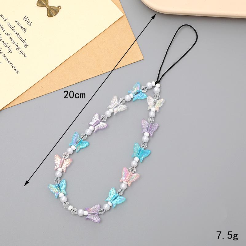 Elegantní perlový mašličkový korálkový řetízek na telefon a všestranná šňůrka pro ženy