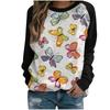 Women's hoodie 3D digital printed round neck hoodie with shoulder inserts for autumn winter women's wear
