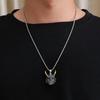 Gold Color Horn Ghost Mask Pendant Necklace For Men Retro Style Stainless Steel Neck Chain Copper Color Jewelry Halloween Gift
