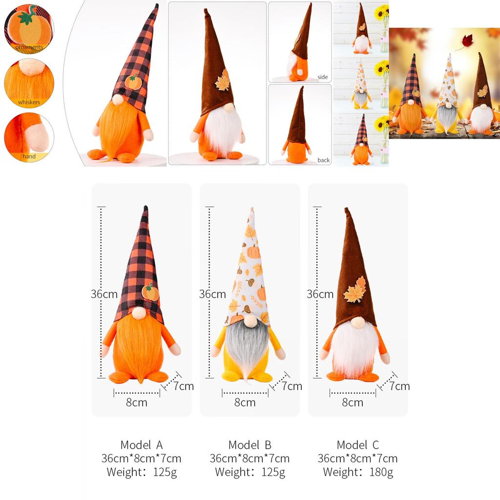 New Seasonal Home Decor Thanksgiving Pumpkin And Maple Leaf Plush Figurine For Autumn Festivities