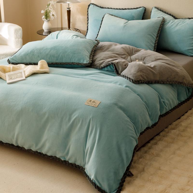 Winter Milk Velvet Quilt Duvet Cover Bedding Thicken Bed Quilt Cover Double Bed Cover Queen King Comforter Cover Bed Linen