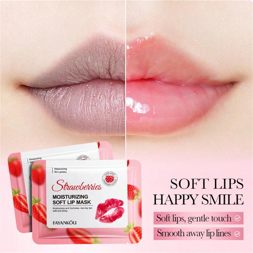 10pcs MOISTURIZING SOFT LIP MASK Hydrating Erase Signs of Fatigue Natural Pink Lips Prevent Drying Brighten Lips Color Smooth Lip Lines