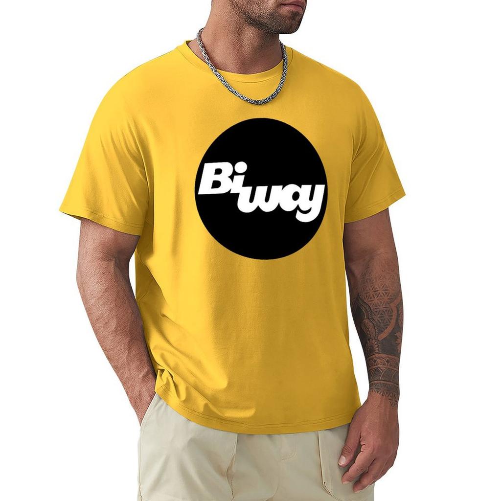 Biway (Circle Logo) T-Shirt Customizeds Quick-Drying Vintage T Shirts Graphic Shirts Men