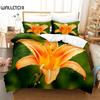 Gule Blomster Queen Sengetøysett Dynetrekksett Sengetøy Digitaltrykk Sengetøy King Size Dynetrekksett Sengetøysett
