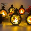 LED Decorative Flame Light Halloween Retro Pumpkin Lantern, Electronic Candle Light, Vintage Festive Lighting Handheld Lamp for Bar Haunted