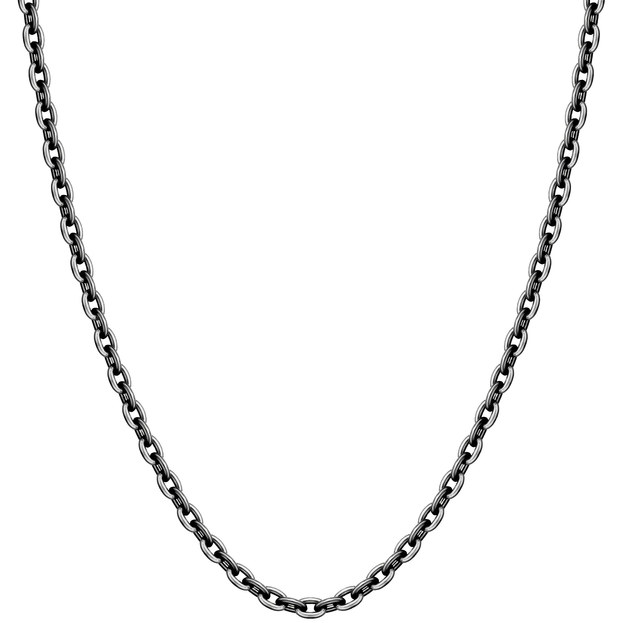 

Gin no Smoked Azuki Length Width Silver 925 Necklace Chain Only [Shinjuku Kura] Chain, Thick, 45-80cm (70cm), approx. 3.5mm, Thin, Chain, SV925,