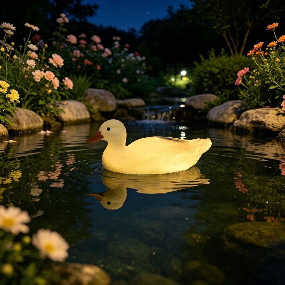 PE Blow Molded Duck Statue Balanced Buoyant Decorative Figurine Pool Decorative Lamp Pond Lake