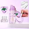 Julystar Cute Strawberry Keychain Lip Oil Moisturizing Clear Glossy Lip Plumper Fruit Flavor Lip Care Lip Gloss with Phone Cord Hair Tie Bag Pendant