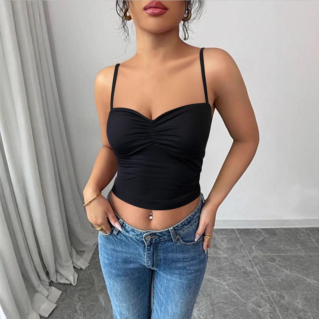 European and American style summer new sexy halter sling small vest eaby fashionable versatile strap slim fit