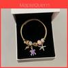Ocean Vacation Style Stainless Steel Bracelet With Diamond Accents And Adjustable Turtle Charm For Women