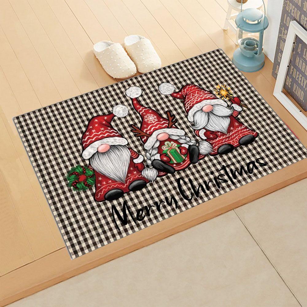 Spoof Santa Claus Gnome Doormat Rectangle Rugs Creative Welcome Mat Balcony
