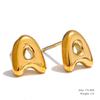 Yhpup 26 Initial Letter A-Z  Stainless Steel Gold Color Stud Earrings 18K PVD Waterproof Plated Daily Versatile Basic Jewelry