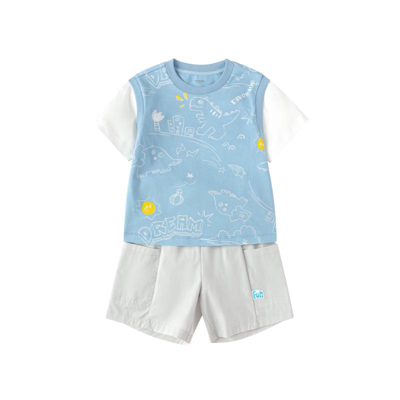 Balabala Boy s Casual Short-Sleeved Two-Piece Set 90