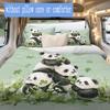 Panda Pattern Bedding,Quilt Set Quilt Cover Pillowcase Home Birthday Gift (1*duvet cover+2*pillowcase,without core)XSJT0917527