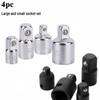4PC CR-V Chrome Vanadium Steel Socket Adapter Set: Small To Medium Fly Conversion Joint