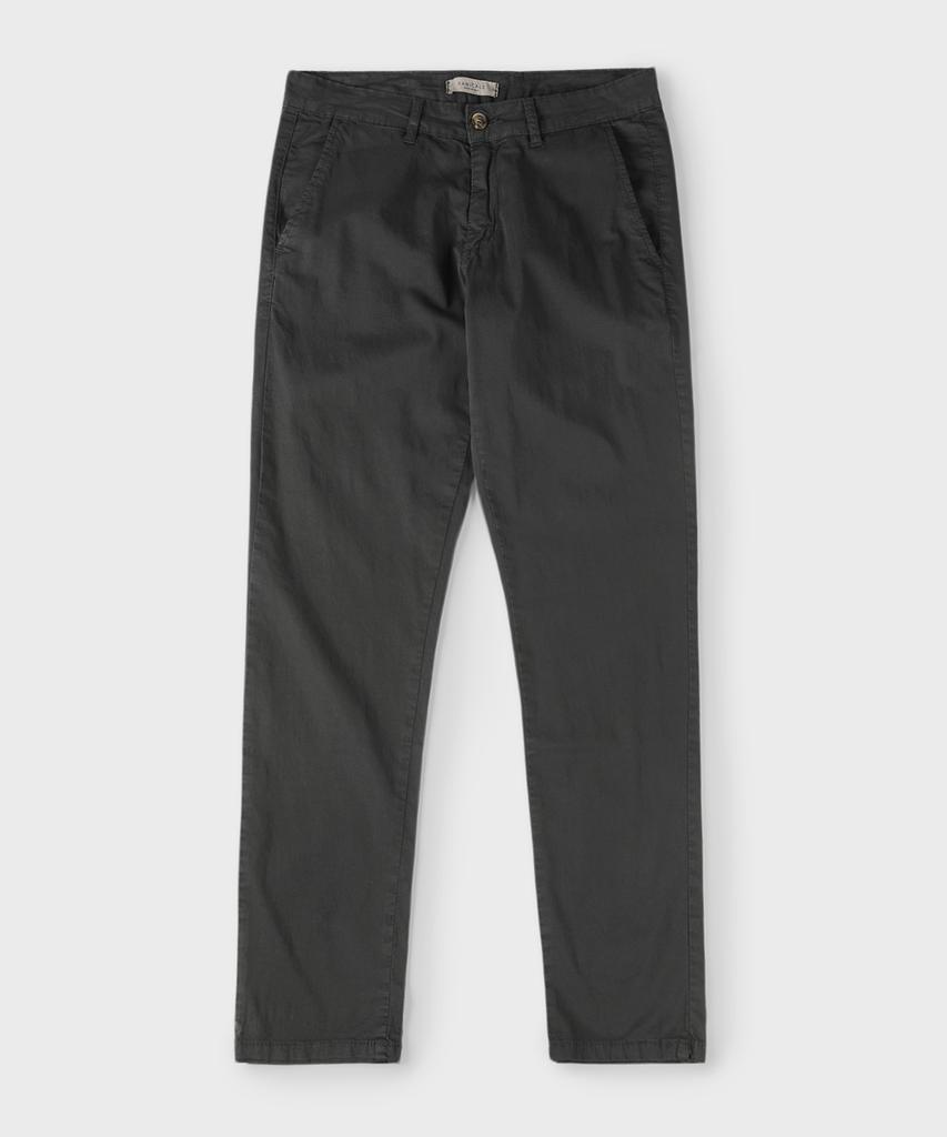 PANICALE Charcoal Slim Fit Dyed Cotton Pants